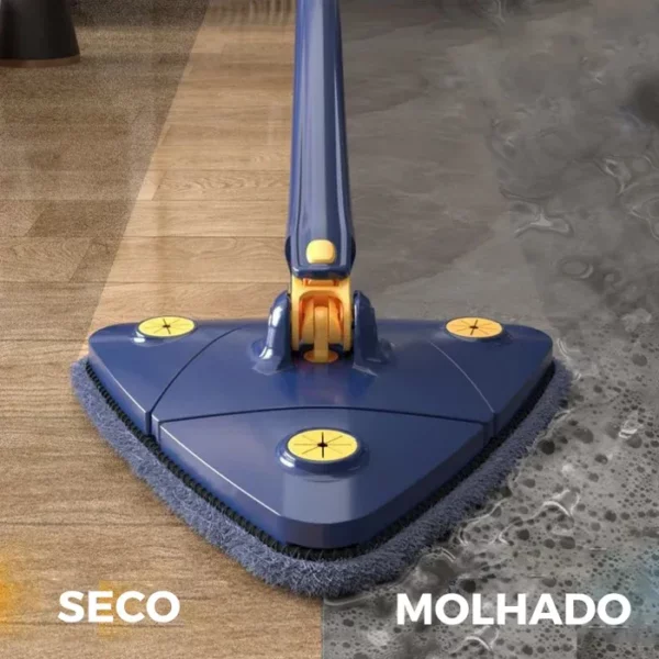 Esfregão Triangulo Mop De Limpeza Ajustável Giratória 360°