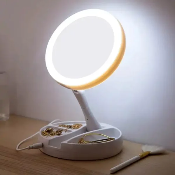 Espelho de Mesa Luz Led Maquiagem Portátil IZEGLAM