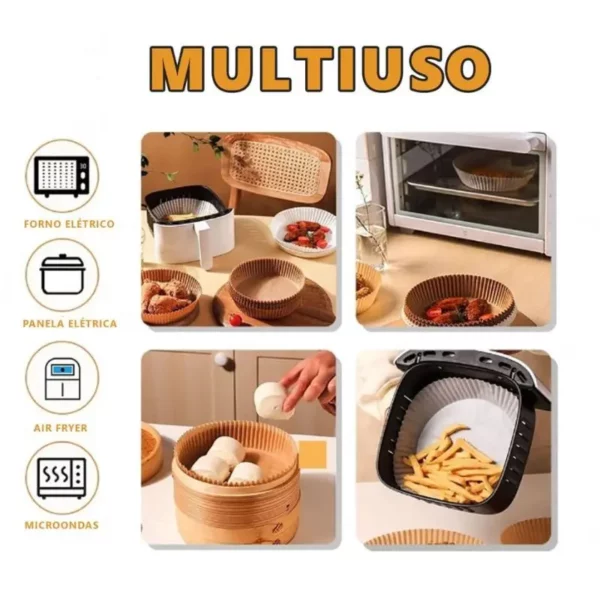 Kit 50 Formas Air Fryer Descartáveis IZECoat