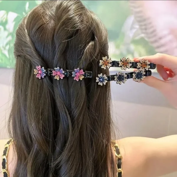 Grampo de Cabelo com Cristal e Flores Strass IZECRISTAL IZESHOP