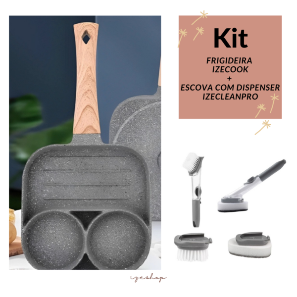 Kit FRIGIDEIRA + ESCOVA ESPONJA Izecook IzecleanPRO IZESHOP