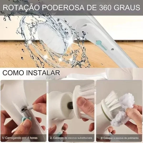 Escova Elétrica 5 em 1 Recarregável Múltiplas Superfícies IZEPOWER CLEAN IZESHOP