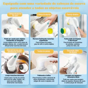 Escova Elétrica 5 em 1 Recarregável Múltiplas Superfícies IZEPOWER CLEAN IZESHOP