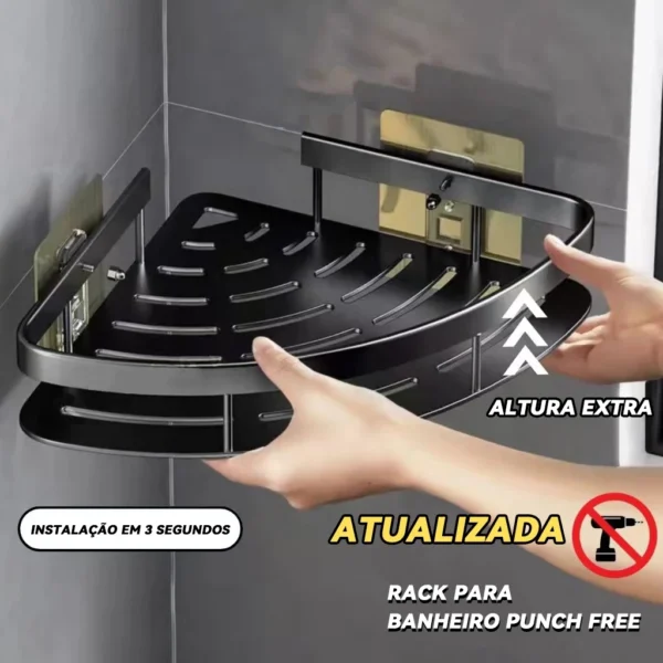 Detalhe do suporte IZEHOLD PREMIUM com acabamento preto fosco